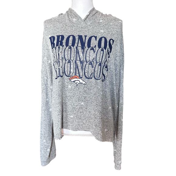 NFL Broncos Gray Women's Hoodie Sweater - Picture 1 of 7